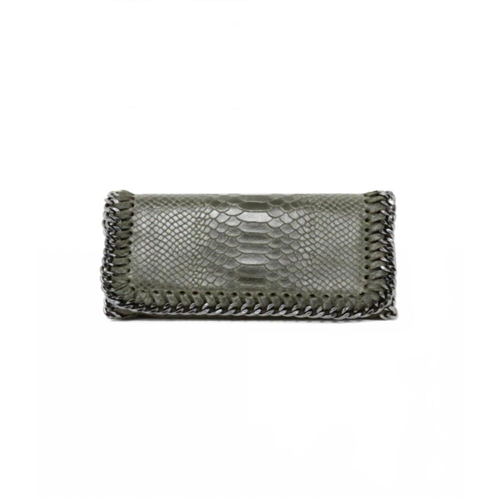 NEW GERMAN FUENTES women's handbag with gunmetal chain in dark green